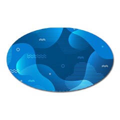 Abstract-classic-blue-background Oval Magnet by pakminggu