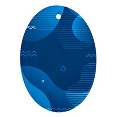 Abstract-classic-blue-background Oval Ornament (two Sides) by pakminggu
