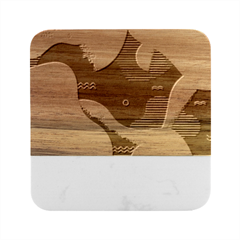 Abstract-classic-blue-background Marble Wood Coaster (Square)
