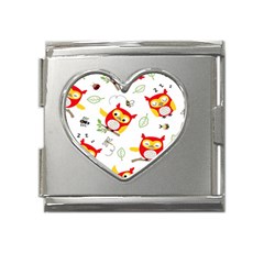 Seamless-pattern-vector-owl-cartoon-with-bugs Mega Link Heart Italian Charm (18mm)