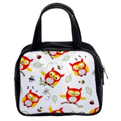 Seamless-pattern-vector-owl-cartoon-with-bugs Classic Handbag (two Sides) by pakminggu
