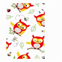 Seamless-pattern-vector-owl-cartoon-with-bugs Small Garden Flag (two Sides) by pakminggu