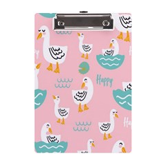 Cute Happy Duck Gift Card Design Seamless Pattern Template A5 Acrylic Clipboard