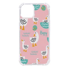 Cute Happy Duck Gift Card Design Seamless Pattern Template Iphone 14 Tpu Uv Print Case by pakminggu