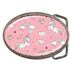 Cute-unicorn-seamless-pattern Belt Buckles by pakminggu