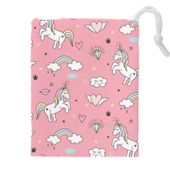 Cute-unicorn-seamless-pattern Drawstring Pouch (5xl) by pakminggu