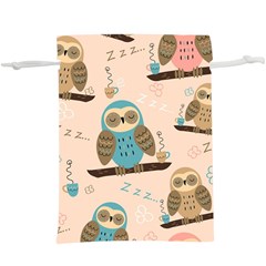 Seamless-pattern-owls-dream-cute-style-pajama-fabric Lightweight Drawstring Pouch (xl) by pakminggu