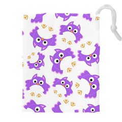 Purple-owl-pattern-background Drawstring Pouch (5xl) by pakminggu