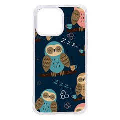 Seamless-pattern-owls-dreaming Iphone 14 Pro Max Tpu Uv Print Case by pakminggu