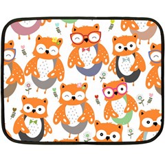Cute-colorful-owl-cartoon-seamless-pattern Two Sides Fleece Blanket (mini) by pakminggu