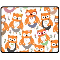 Cute-colorful-owl-cartoon-seamless-pattern Fleece Blanket (medium) by pakminggu