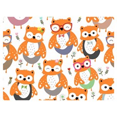 Cute-colorful-owl-cartoon-seamless-pattern Two Sides Premium Plush Fleece Blanket (extra Small) by pakminggu