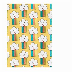 Smile-cloud-rainbow-pattern-yellow Large Garden Flag (two Sides) by pakminggu
