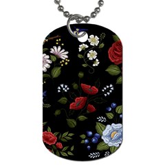 Floral-folk-fashion-ornamental-embroidery-pattern Dog Tag (two Sides) by pakminggu