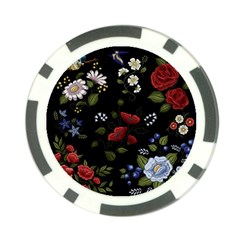 Floral-folk-fashion-ornamental-embroidery-pattern Poker Chip Card Guard (10 Pack) by pakminggu