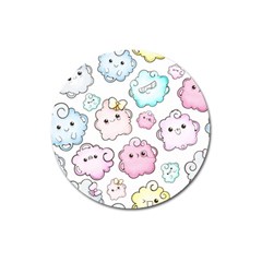 Cute-doodle-cartoon-seamless-pattern Magnet 3  (round) by pakminggu