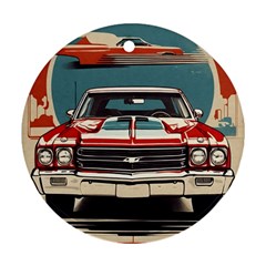 Car Vehicle Vintage Automobile Ornament (round)