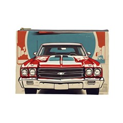 Car Vehicle Vintage Automobile Cosmetic Bag (large)