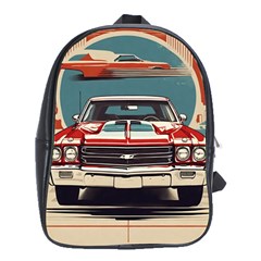 Car Vehicle Vintage Automobile School Bag (xl)