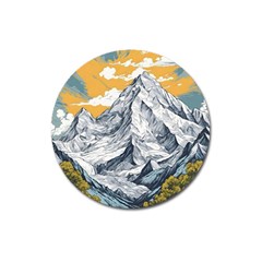 Nature Mountains Landscape Forest Magnet 3  (round)