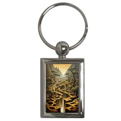 Landscape Mountains Forest Trees Nature Key Chain (rectangle) by Ravend