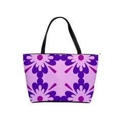 Pink And Purple Flowers Pattern Classic Shoulder Handbag by shoopshirt