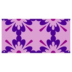 Pink And Purple Flowers Pattern Banner and Sign 8  x 4 