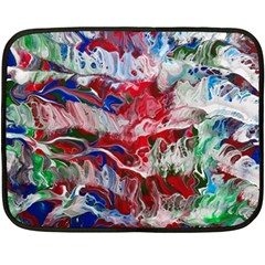 Abstract Waves Fleece Blanket (mini) by kaleidomarblingart