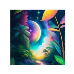 Jungle Moon Light Plants Space Square Satin Scarf (30  X 30 ) by uniart180623
