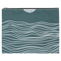 Sea Waves Moon Water Boho Cosmetic Bag (xxxl) by uniart180623