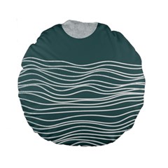 Sea Waves Moon Water Boho Standard 15  Premium Round Cushions