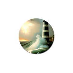 Sea Ocean Waves Lighthouse Nature Golf Ball Marker by uniart180623
