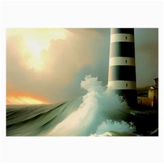 Sea Ocean Waves Lighthouse Nature Large Glasses Cloth by uniart180623