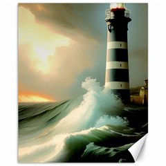 Sea Ocean Waves Lighthouse Nature Canvas 11  X 14  by uniart180623