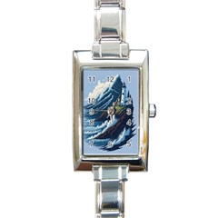 Lighthouse Sea Waves Rectangle Italian Charm Watch by uniart180623