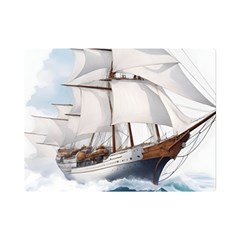 Ship Sail Sea Waves Premium Plush Fleece Blanket (mini) by uniart180623