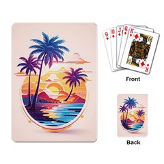 Nature Tropical Palm Trees Sunset Playing Cards Single Design (rectangle) by uniart180623