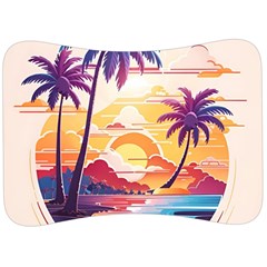 Nature Tropical Palm Trees Sunset Velour Seat Head Rest Cushion by uniart180623