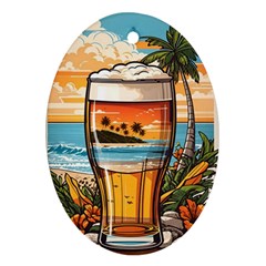 Beach Summer Drink Oval Ornament (two Sides) by uniart180623