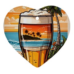 Beach Summer Drink Heart Ornament (two Sides) by uniart180623