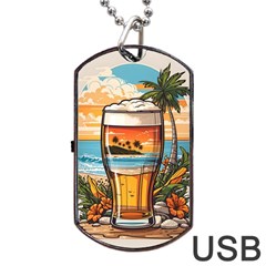 Beach Summer Drink Dog Tag Usb Flash (two Sides) by uniart180623