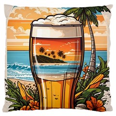 Beach Summer Drink Large Cushion Case (two Sides) by uniart180623