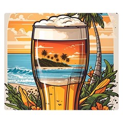Beach Summer Drink Premium Plush Fleece Blanket (small) by uniart180623