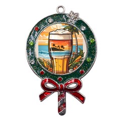 Beach Summer Drink Metal X mas Lollipop With Crystal Ornament by uniart180623