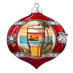Beach Summer Drink Metal Snowflake And Bell Red Ornament by uniart180623