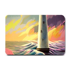 Lighthouse Colorful Abstract Art Small Doormat by uniart180623