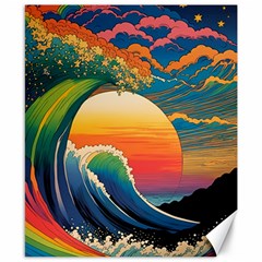 Waves Rainbow Sea Canvas 8  X 10 