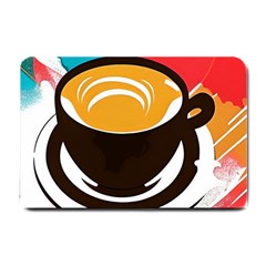 Coffee Tea Cappuccino Small Doormat by uniart180623