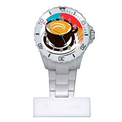 Coffee Tea Cappuccino Plastic Nurses Watch by uniart180623