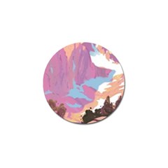 Pink Mountains Grand Canyon Psychedelic Mountain Golf Ball Marker by uniart180623